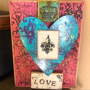Handmade Wooden & Metal Dimensional LOVE Art
